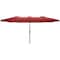 Pure Garden 15 ft Double Sun Patio Umbrella, Red, 12 Steel Ribs, 1.9 in Dia Steel Pole, Easy Crank Lift 50-LG1282 - alternate 5